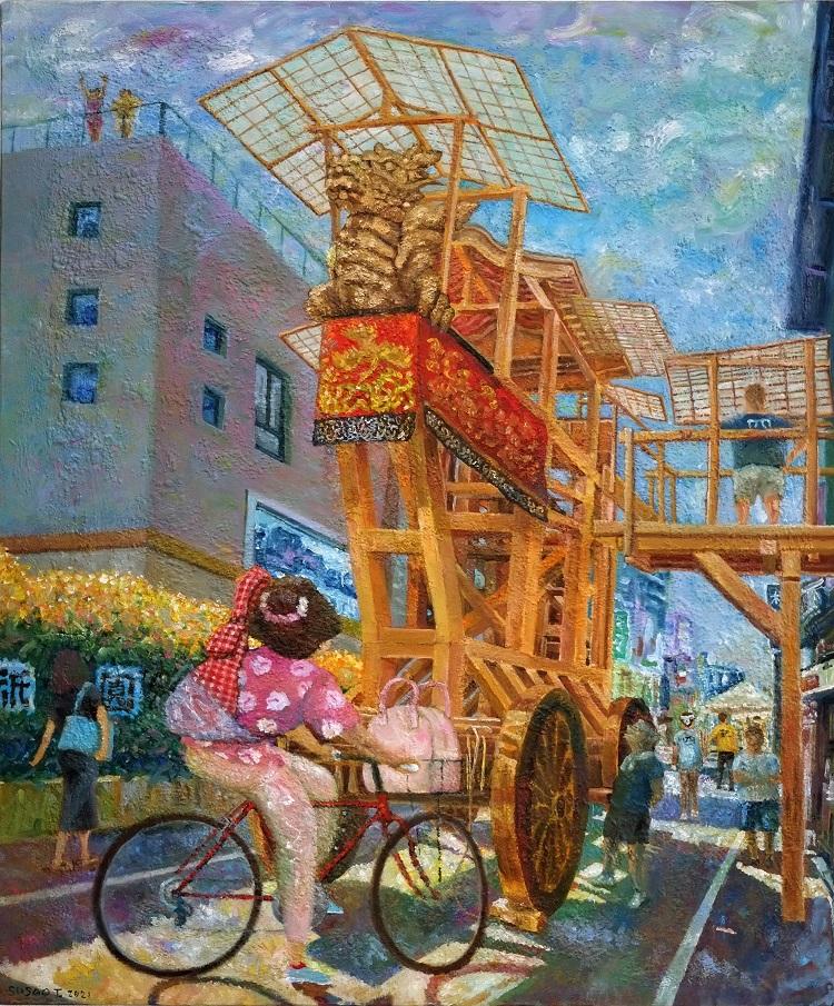 K.Itoya B1階 笹尾としかず画展 2022 楽園ハワイ音楽・祇園祭画 そして