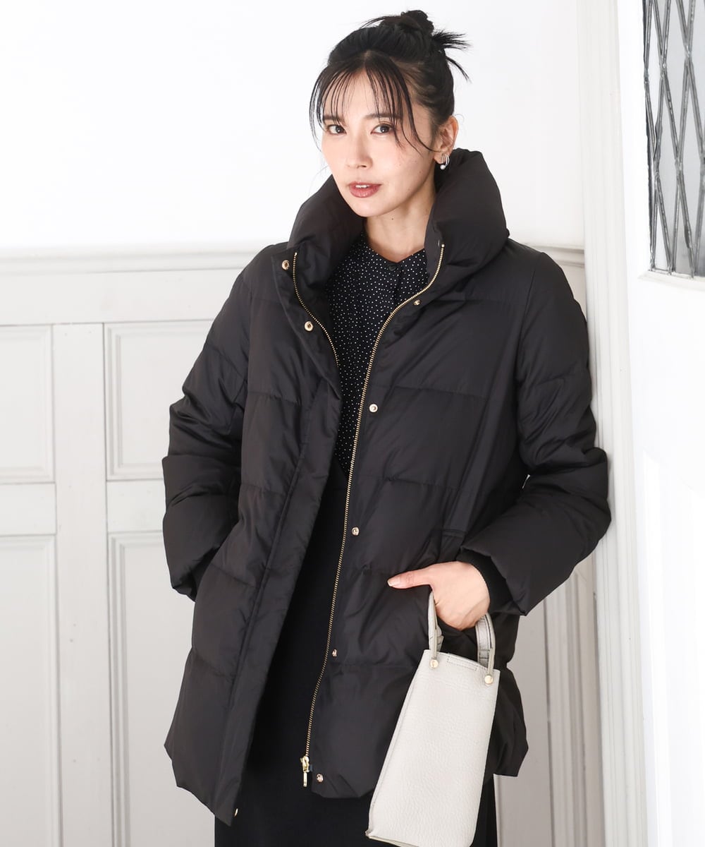 ベーシックタフタ ミドルダウンコート/撥水加工(ダウンジャケット