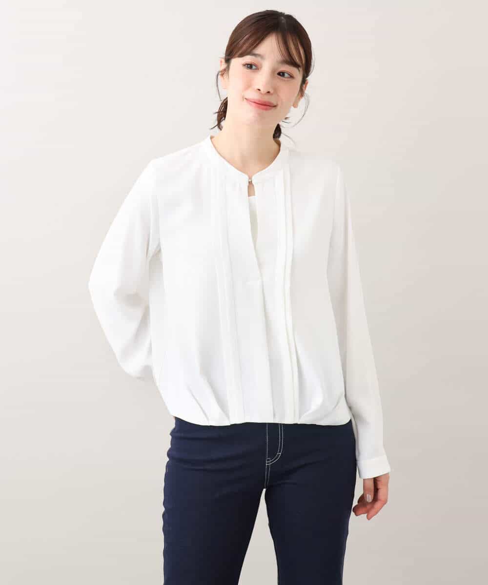 ピンタックフロントタックブラウス/洗える/WEB限定サイズあり(ブラウス