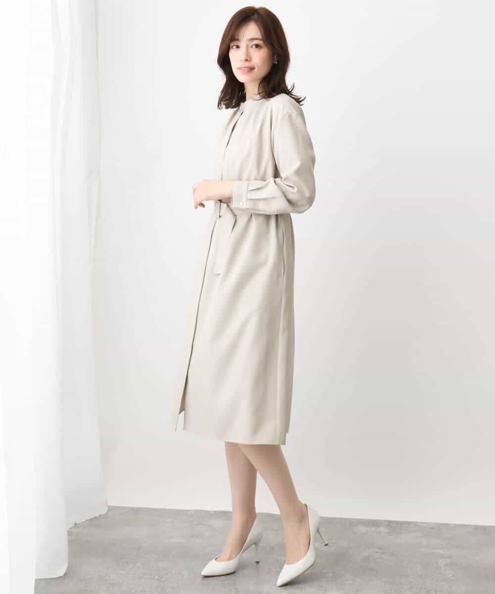 比翼仕立てリネンライクワンピース/洗える/WEB限定サイズあり