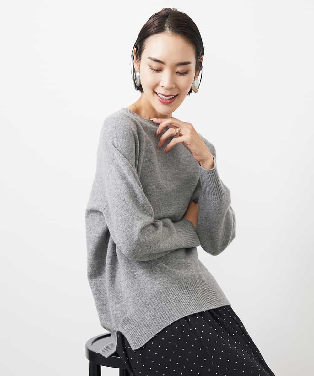 定番素材］ホールガーメント(R)サイドスリットデザインニット(ニット