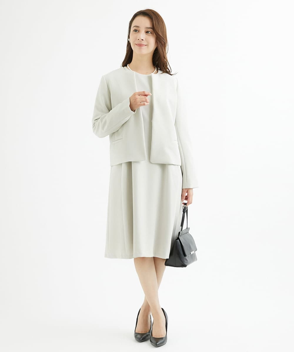 小さいサイズ】ダブルクロスウエストタックワンピース/洗える