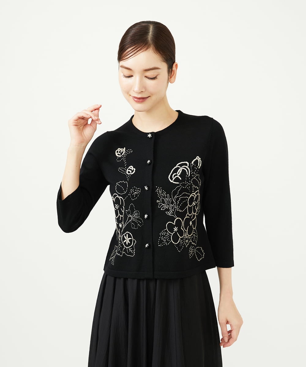 ステッチフラワー刺繍カーディガン(カーディガン) | Sybilla(シビラ