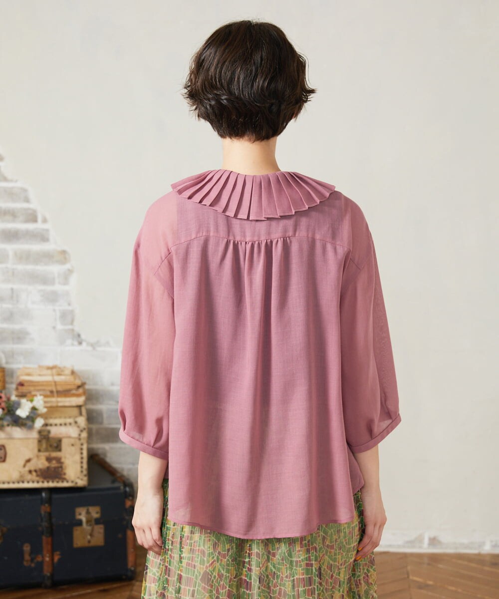 2WAY】Pleats スパンローンフリルブラウス(ブラウス・シャツ