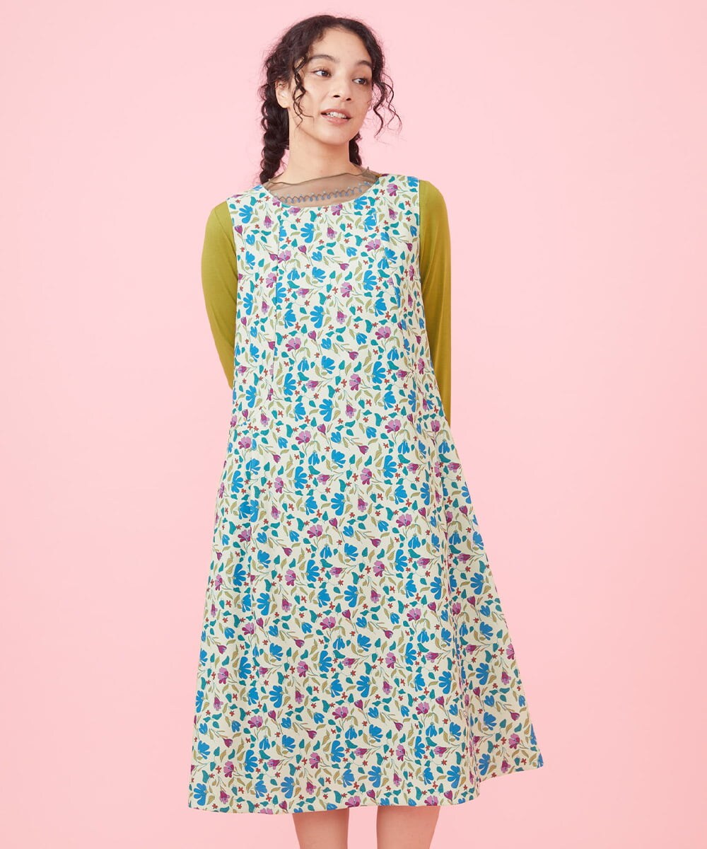 Pestinos フラワープリントノースリーブワンピース(ワンピース