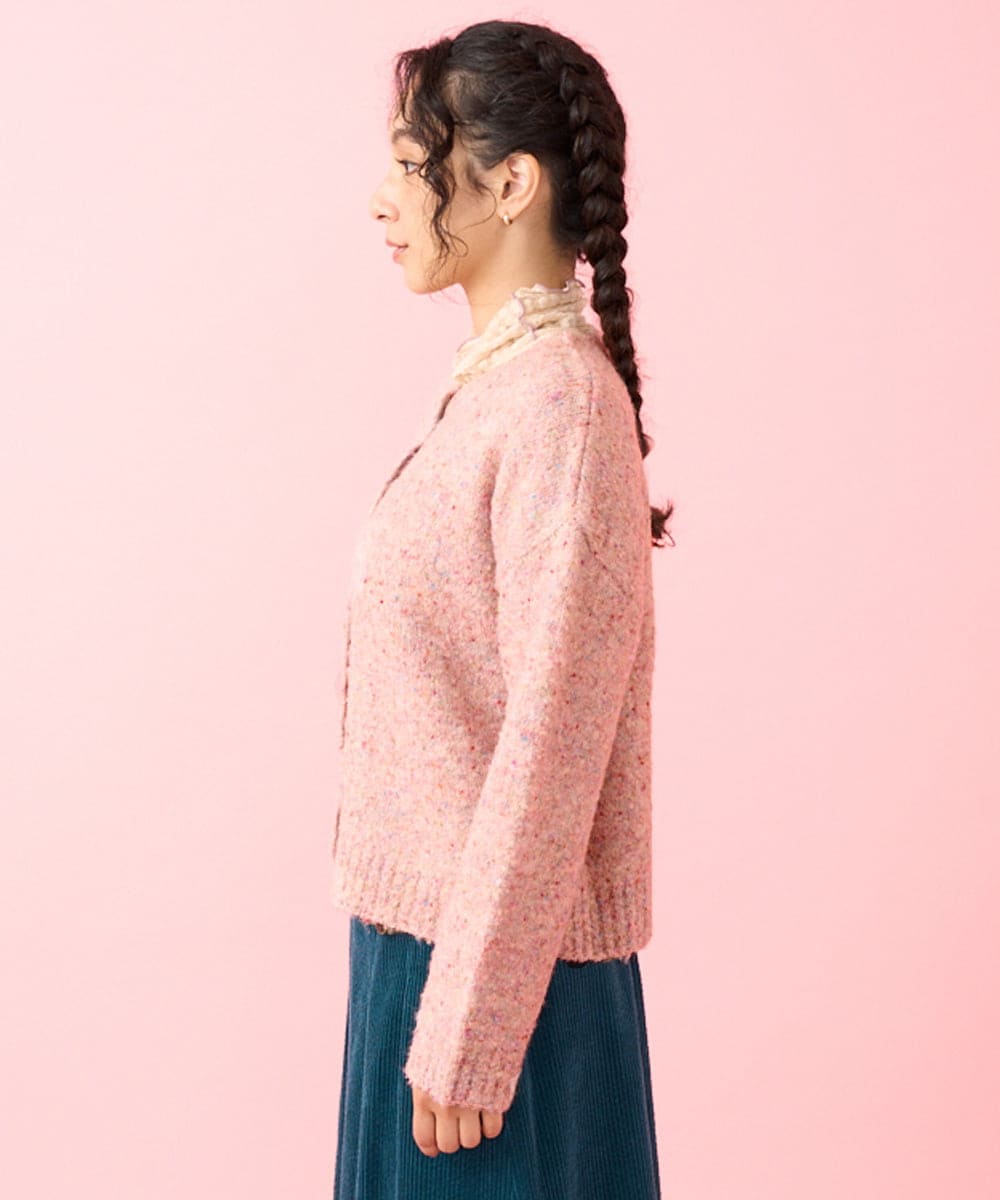 カラーネップ クルーネックカーディガン(カーディガン) | Jocomomola