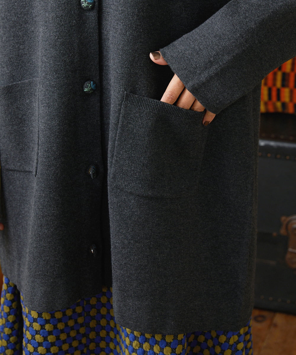 Palque Wフェイス ロングニットカーディガン(カーディガン