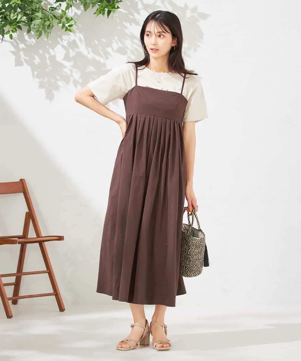 接触冷感/洗える】タックフレアキャミワンピース(ワンピース) | a.v.v