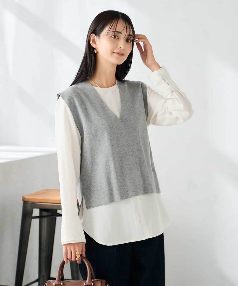 Vネックニットベスト(ベスト・ジレ) | a.v.v(アー・ヴェ・ヴェ