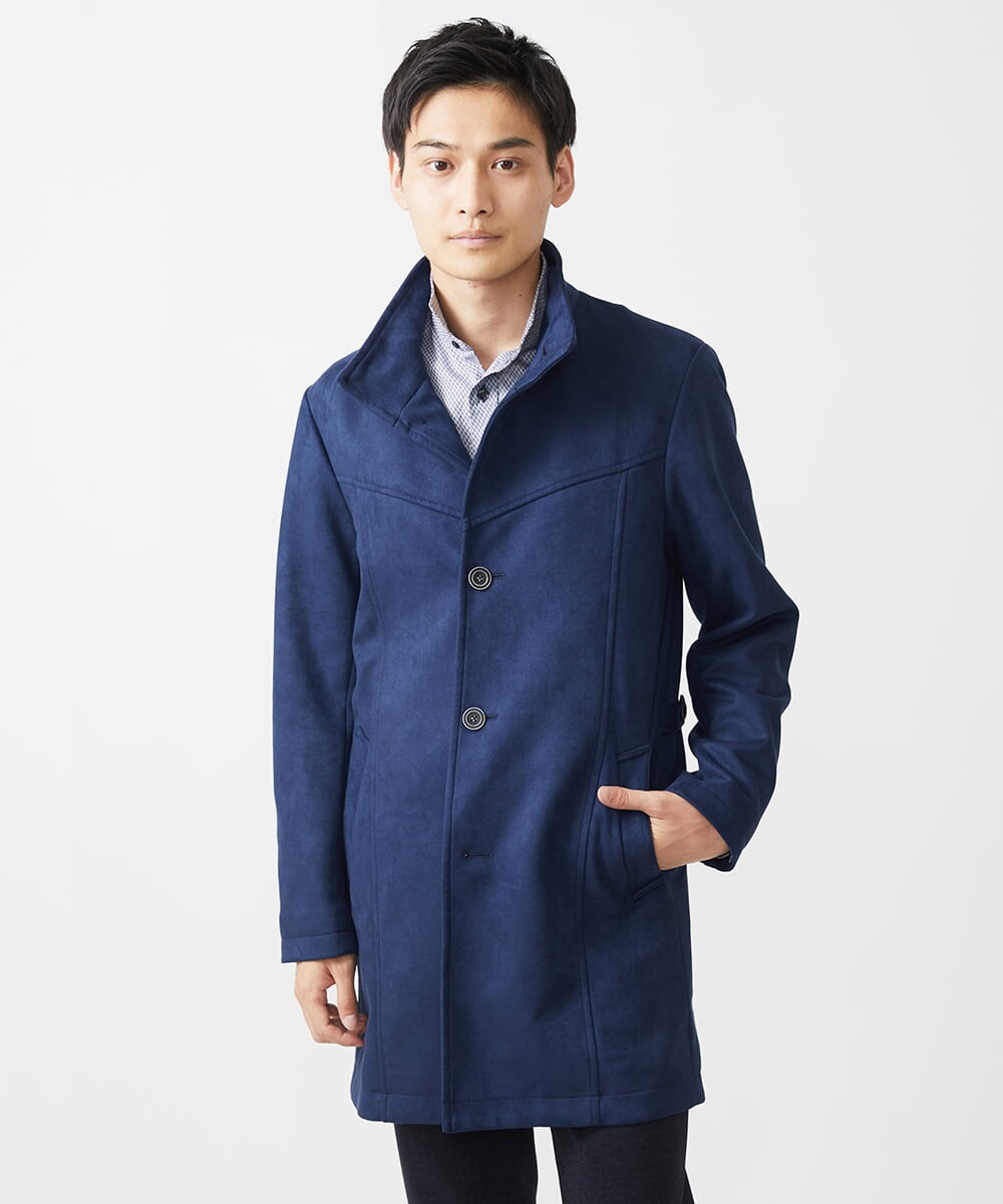 残りわずか／洗える】ポンチスエード スタンドコート(その他のコート