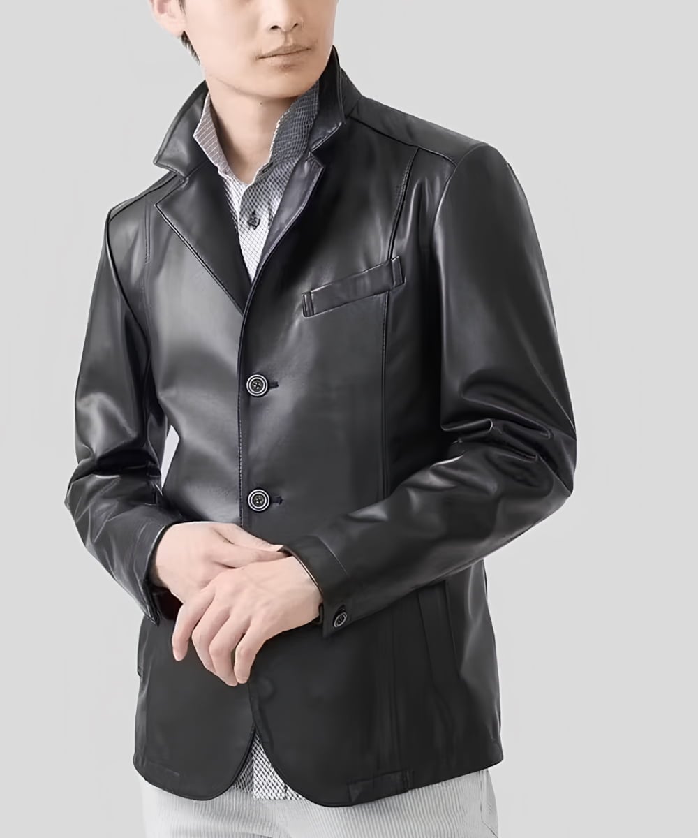 残りわずか】ラムレザーコンバーチブルジャケット(テーラード