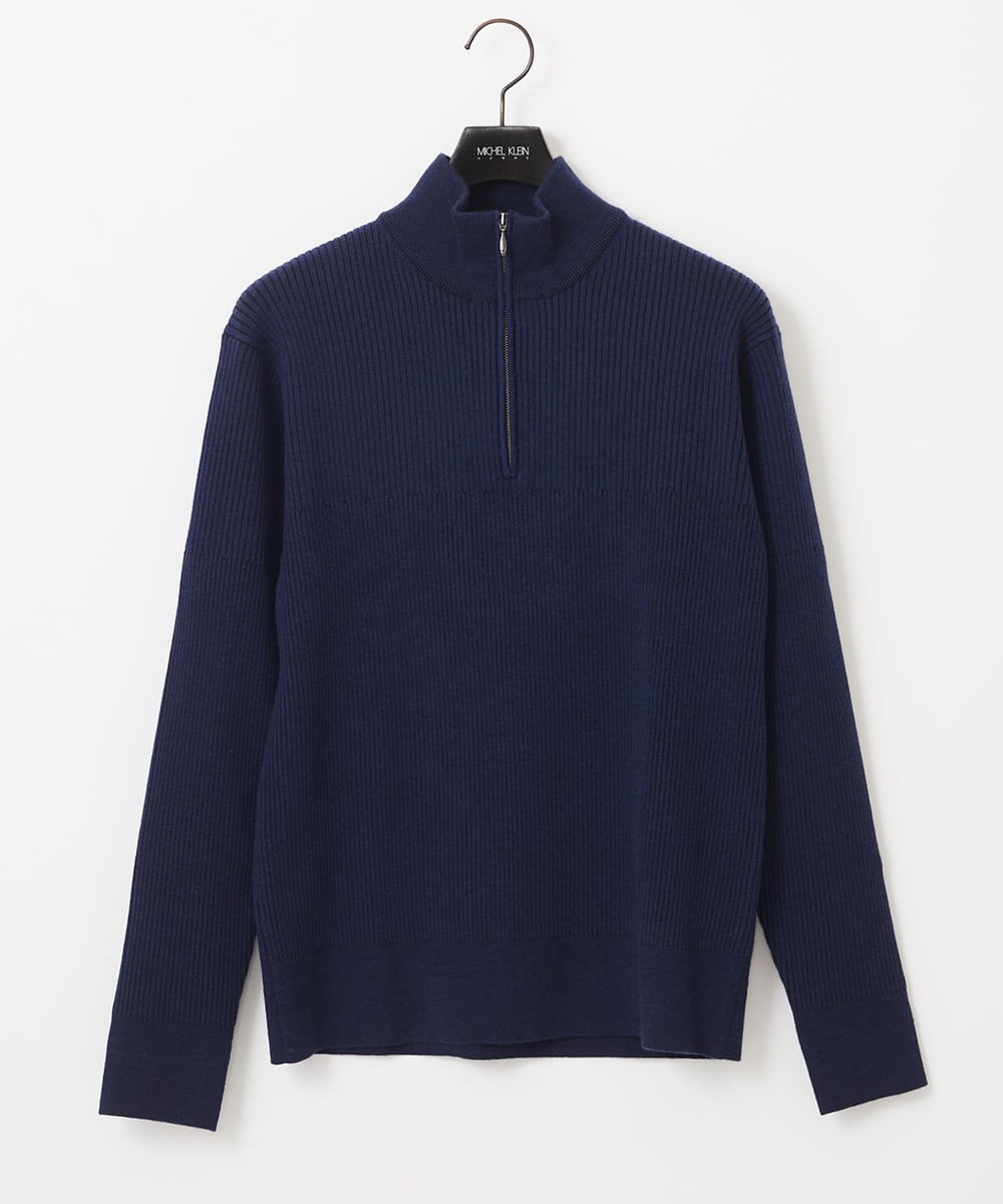 リブ編みハーフジップニット(ニット・セーター) | MICHEL KLEIN HOMME