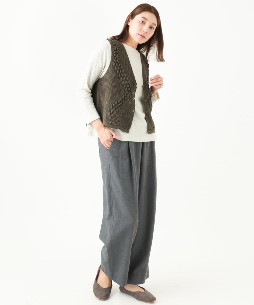 洗える]透かし編みGAUSSニットベスト(ベスト・ジレ) | GIANNI LO