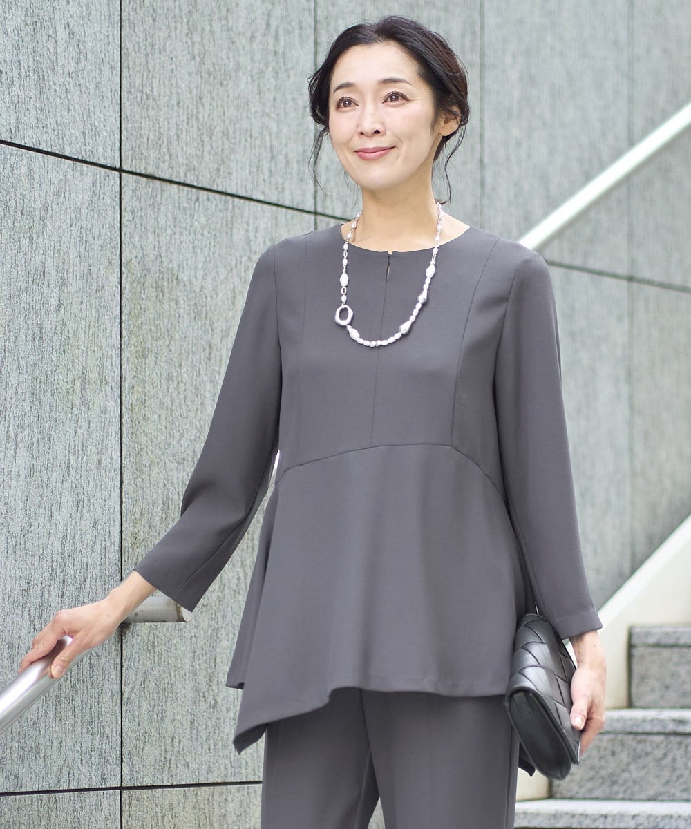 セットアップ対応]アシンメトリーペプラムブラウス(ブラウス・シャツ