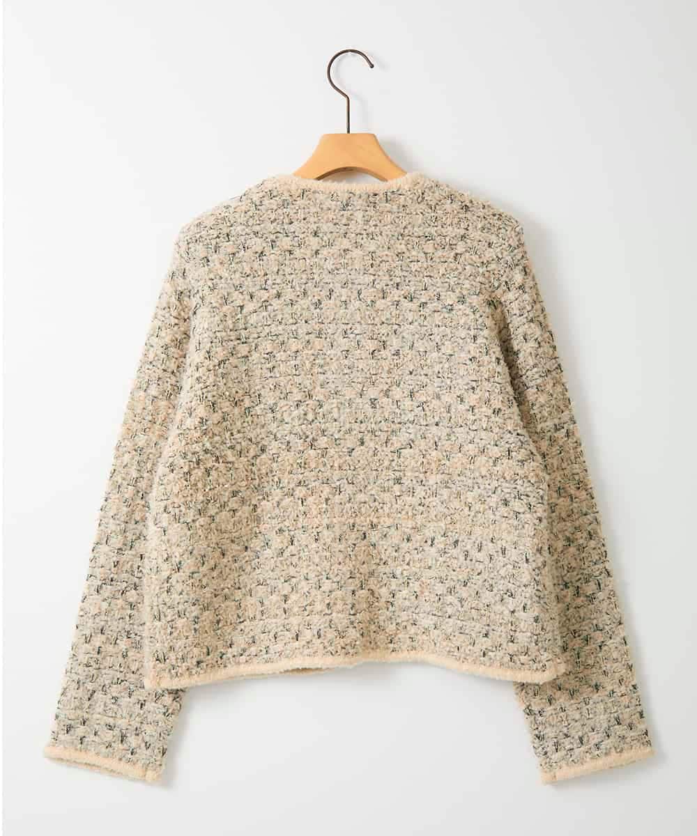 MIXヤーンツイードニットジャケット(ノーカラージャケット) | al'aise