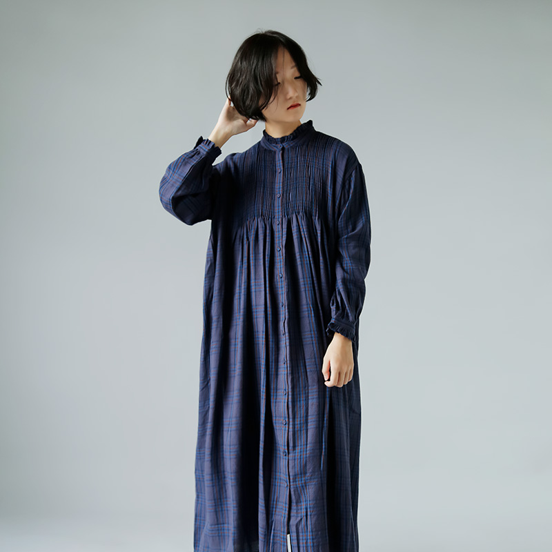 maison de soil メゾン ド ソイル ウール コットン チェック フリル