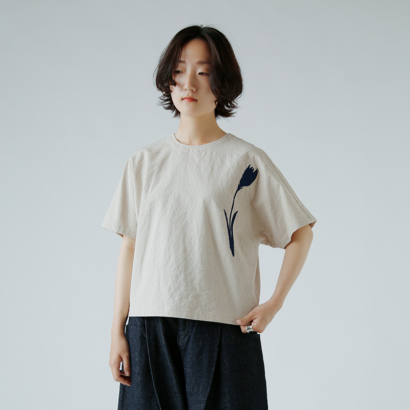 atelier naruse アトリエナルセ コットン リネン スモック ブラウス