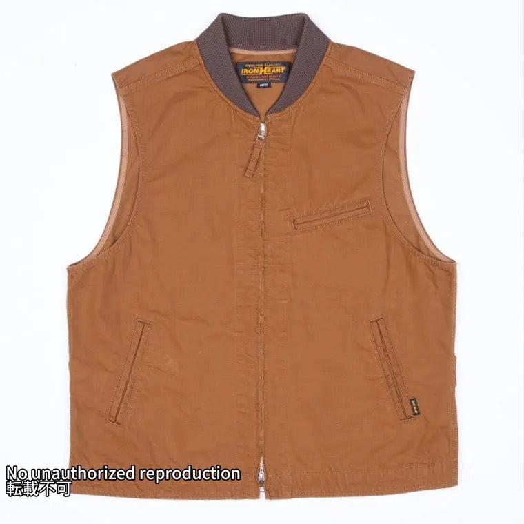 9ozキャンバスワークベスト／ブラウン – IRON HEART