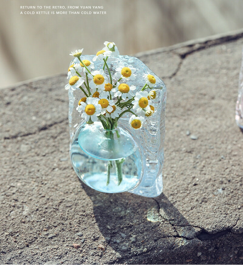 IwaiLoft Heart of the Ocean 手作り 花瓶 ガラス 一輪挿し フラワー