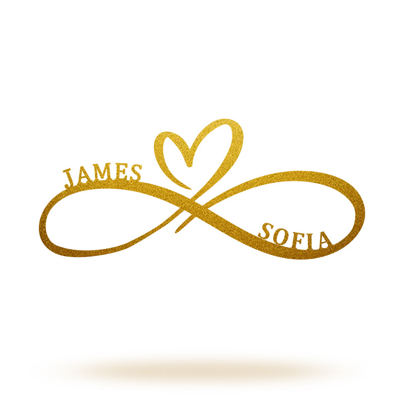 Personalized Infinity Heart Metal Name Sign for Your Love