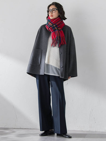 la.f...ラエフ ノーカラーリバーコート 極>”軽さと贅沢なぬくもり”ノーカラーリバーコート | la.f（ラ