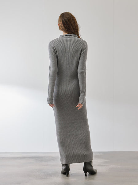 ポロカラーリブニットワンピース≪手洗い可能≫ | QUEENS COURT