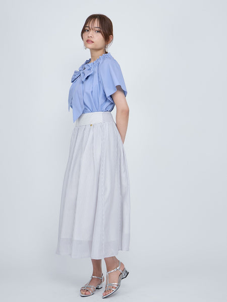 ボウタイリボンフレアスリーブブラウス≪洗濯機で洗える≫ | QUEENS