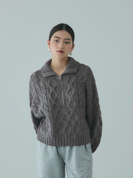 バルキーケーブルハーフジップニット≪手洗い可能≫ | VICKY（ビッキー
