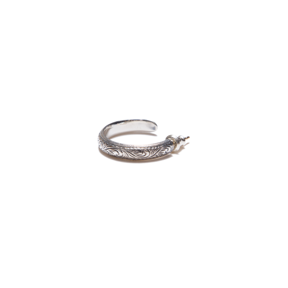 ANTIDOTE BUYERS CLUB/Engraved Hoop Earring（Single）（Silver） - JONAS