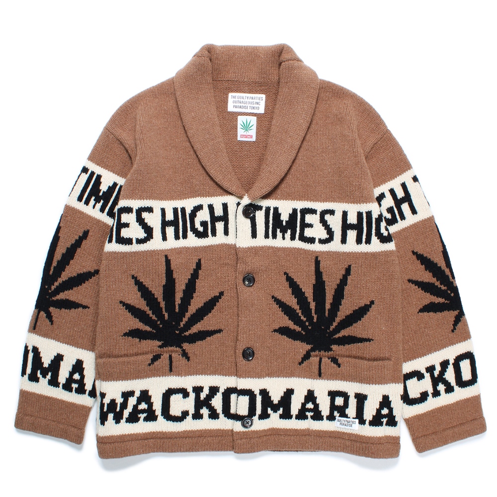 WACKO MARIA/HIGH TIMES / COWICHAN SWEATER（BROWN）［カウチン