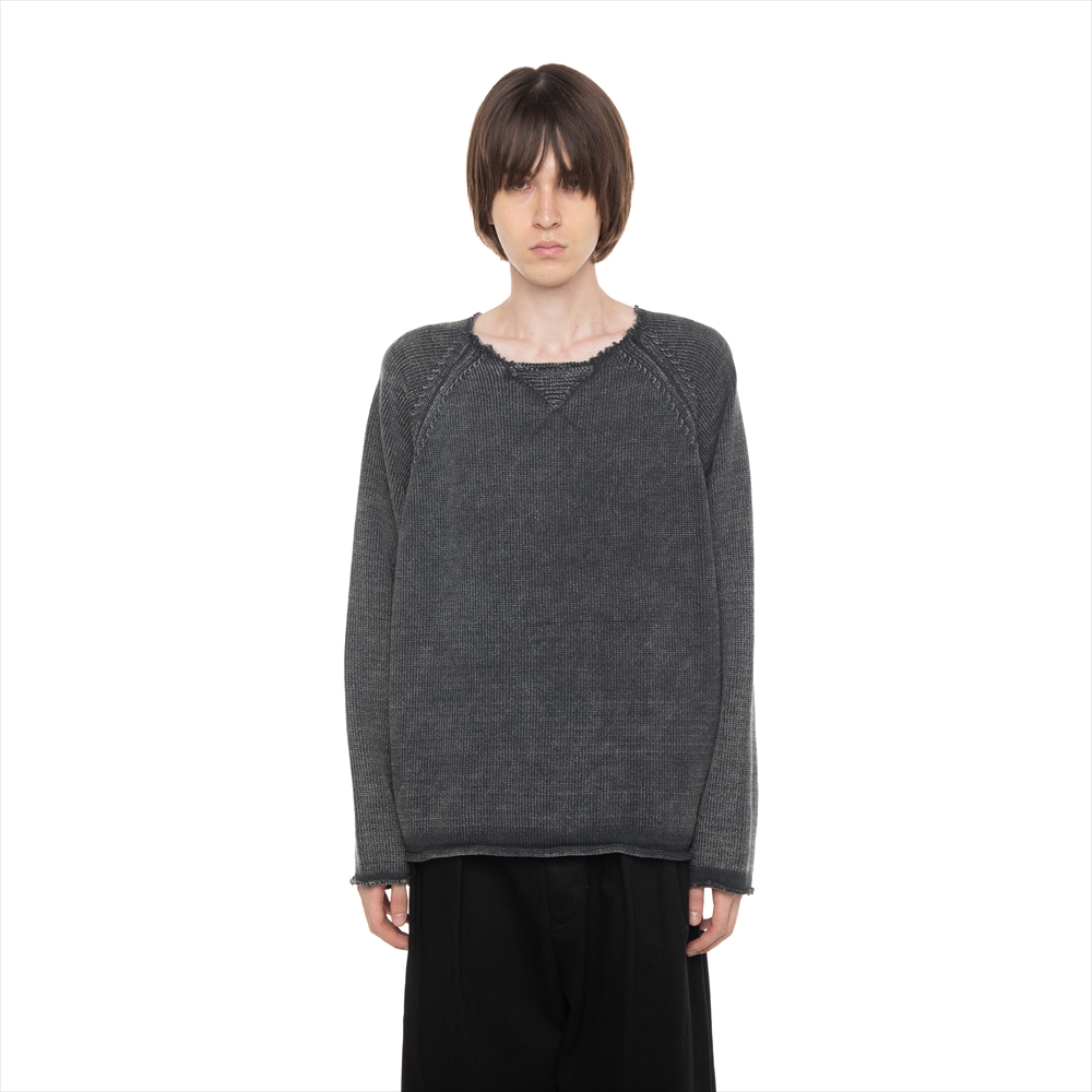 DAIRIKU/Vintage Washed Pullover Knit Sweater（Black