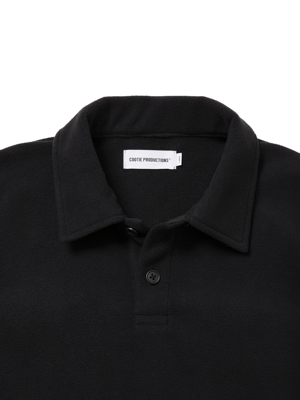 COOTIE PRODUCTIONS/Fleece Sweat Polo Shirt（Black）［フリースポロ