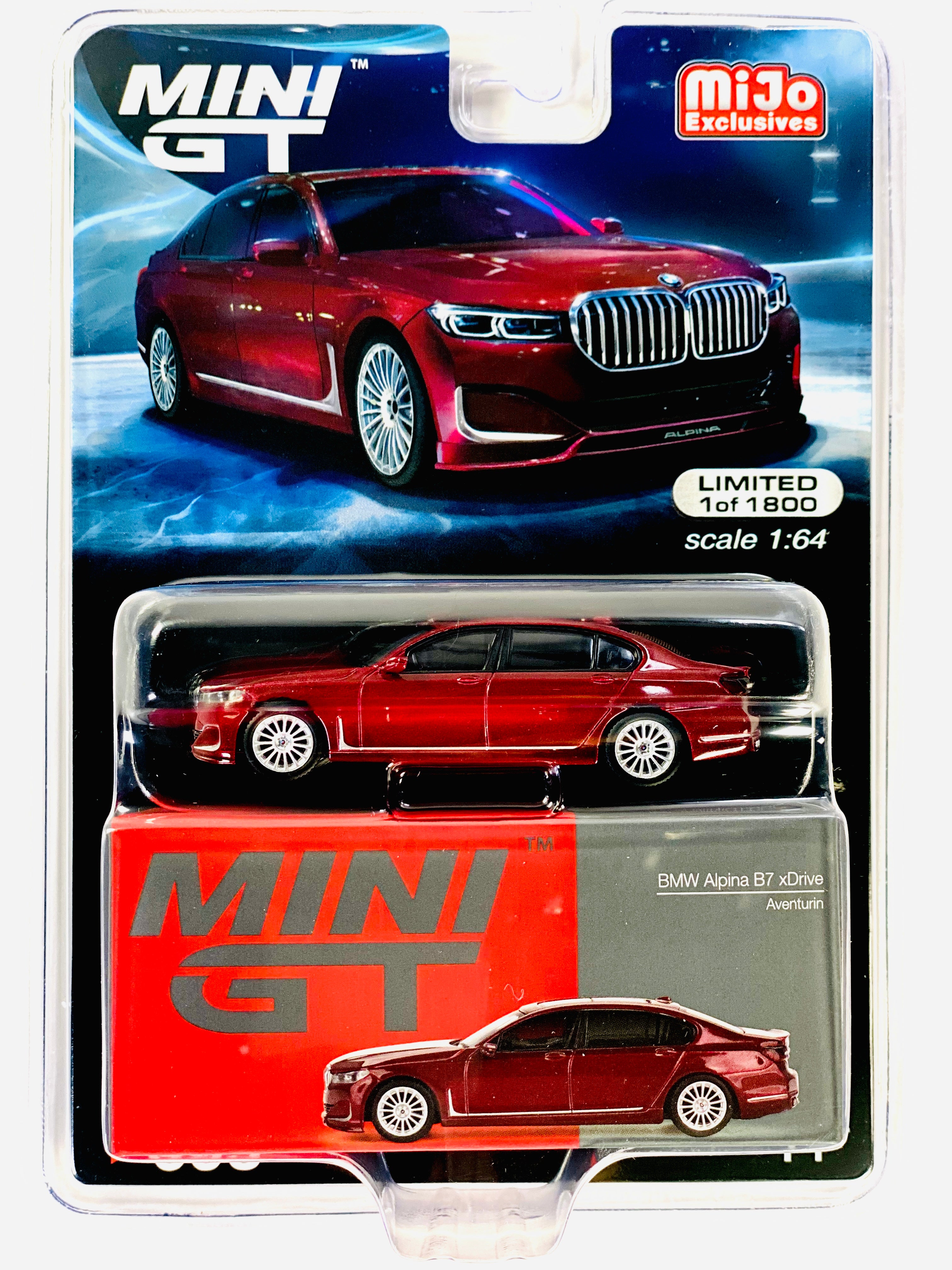 Mini GT Mijo Exclusives BMW Alpina B7 xDrive Aventurin Red