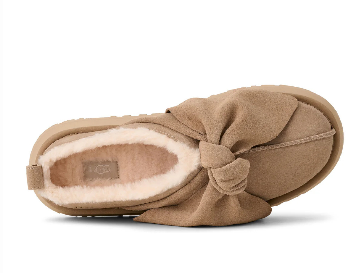 Ugg: Platform Slip On Bow in Sand – J. Cole Shoes