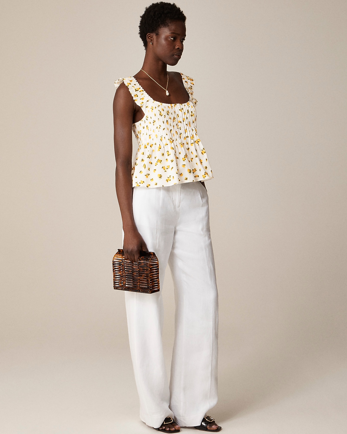 Pintuck Peplum Top In Budding Rose Print For Women | J.Crew