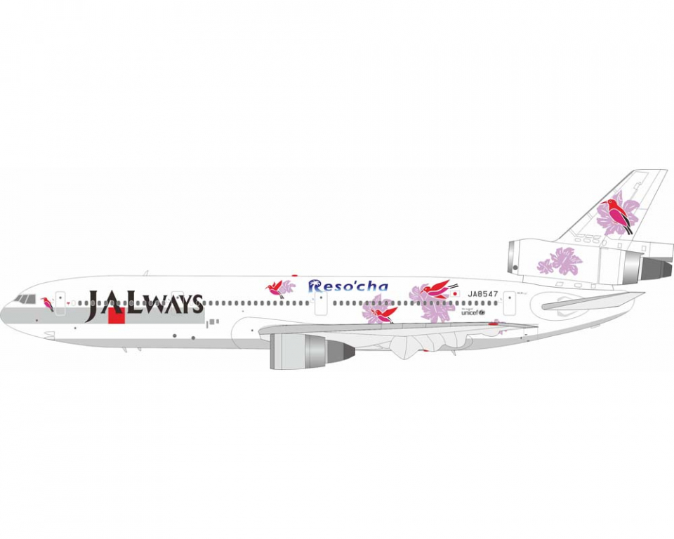 www.JetCollector.com: JALways DC-10-40 Reso'cha, w/stand JA8547 1