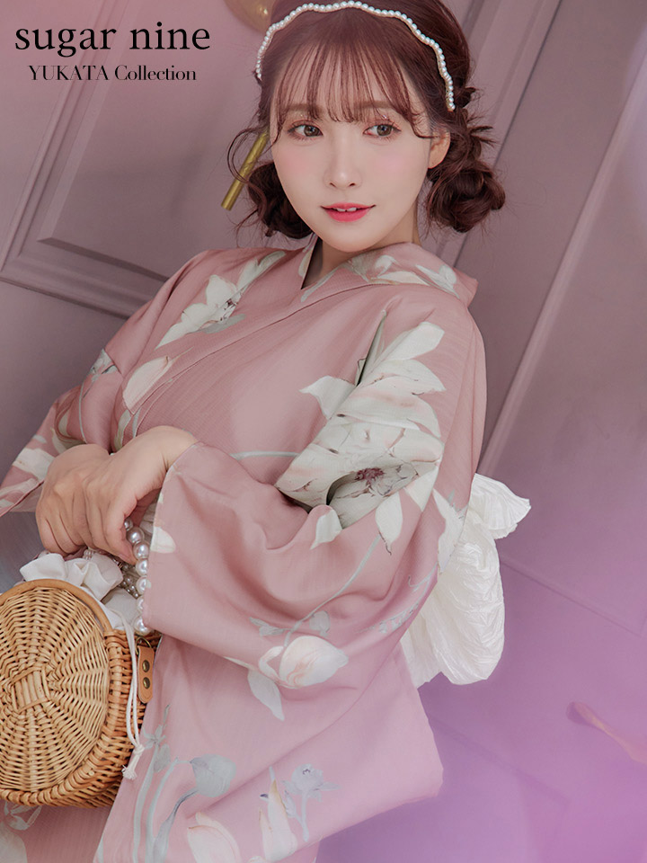 浴衣セール！】【即日発送】【浴衣】 大人スウィート/ピンク地フラワー