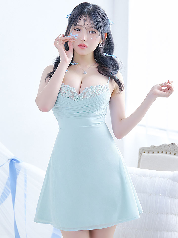 送料無料!】キャミソールワンピースドレス/ノースリーブ/スパンコール