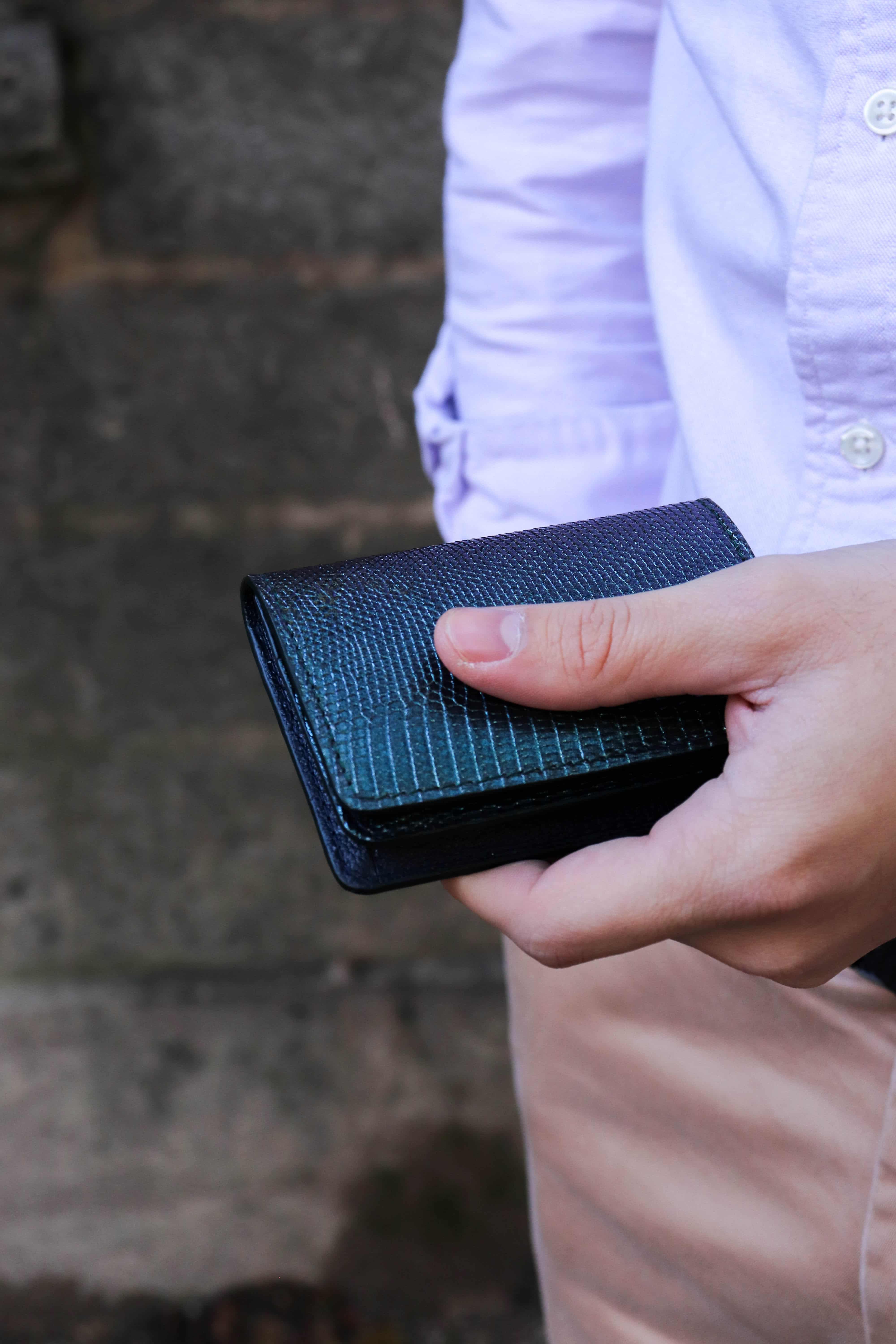 名刺入れ リザード カメレオン - Maison Jean-Rousseau