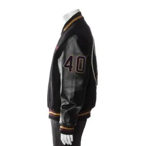 Wool/Leather Black 40th Anniversary Stussy Varsity Jacket