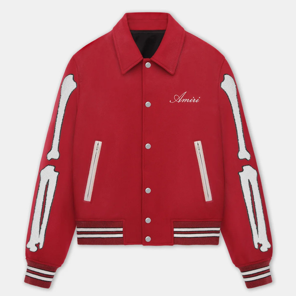 Bomber Amiri Bone Varsity Jacket - Jackets Masters