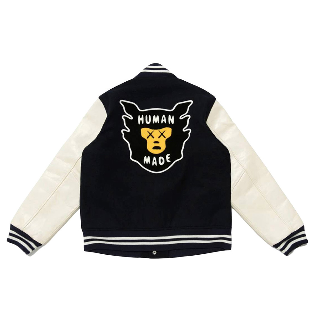Wool/Leather Human Made Kaws Varsity Jacket - Jackets Masters