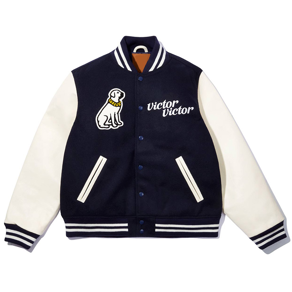 Full-Snap Wool and Leather Human Made Victor Victor Varsity Jacket