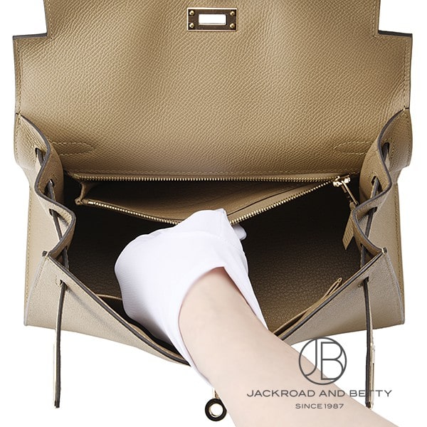 ケリー25 外縫い プシエール ベージュ[] Kelly 25 Outer Stitch