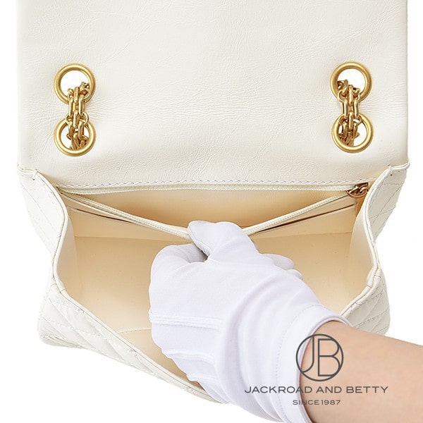 2.55 ミニ チェーンショルダー バッグ ホワイト 白[AS0874 Y04634