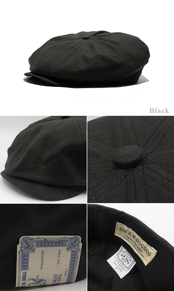 未使用】THE.H.W.DOG&CO キャスケット コットンリネン ブラック 未使用