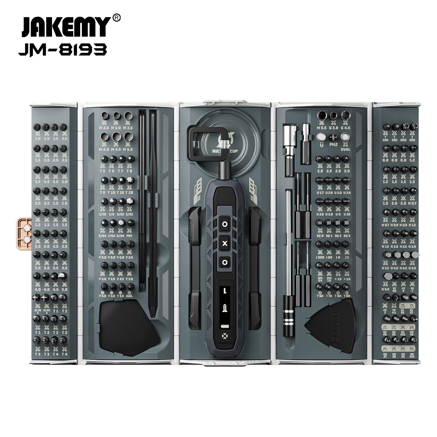 180 in 1 Electric Torque Screwdriver Set with Container - Jakemy