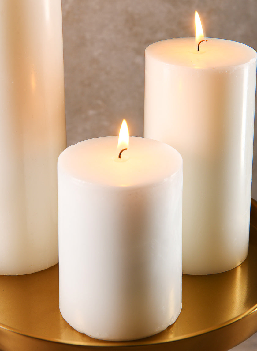 3in Wide White Pillar Candle – Jamali Garden