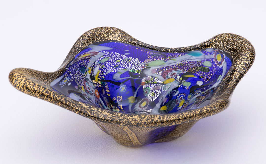 金・プラチナ象嵌「光琳」1983 J.CAVIAR BOWL 皇煌（こうおう）ブルー