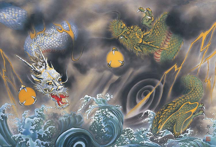 BEV-1000-046 日本画・吉祥柄 双龍 1000ピース ビバリー の商品詳細